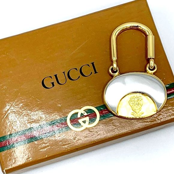 Gucci Accessories - GUCCI Vintage Silver & Gold Keychain in orig. box
